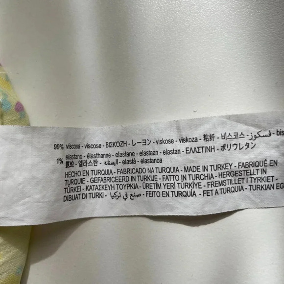 Zara Satin  Effect Midi Skirt Yellow Floral Size Small - Picture 11 of 11